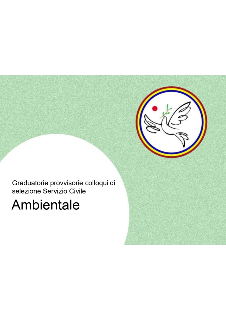 GRADUATORIE PROVVISORIE PROGETTO S.C.A. "PRATIC'AMBIENTE" 2025/6 - AVVIO IL 19 GENNAIO 2026